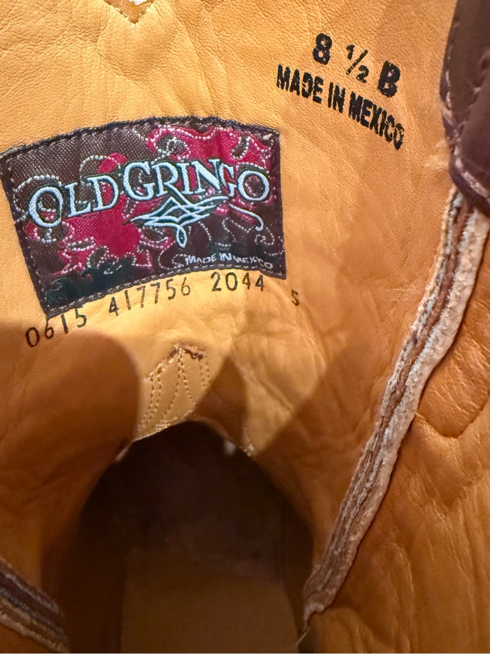 Old Gringo Brown Leather Boots with Turquoise & Brown Embroidery Accents 8.5 - Picture 9 of 15